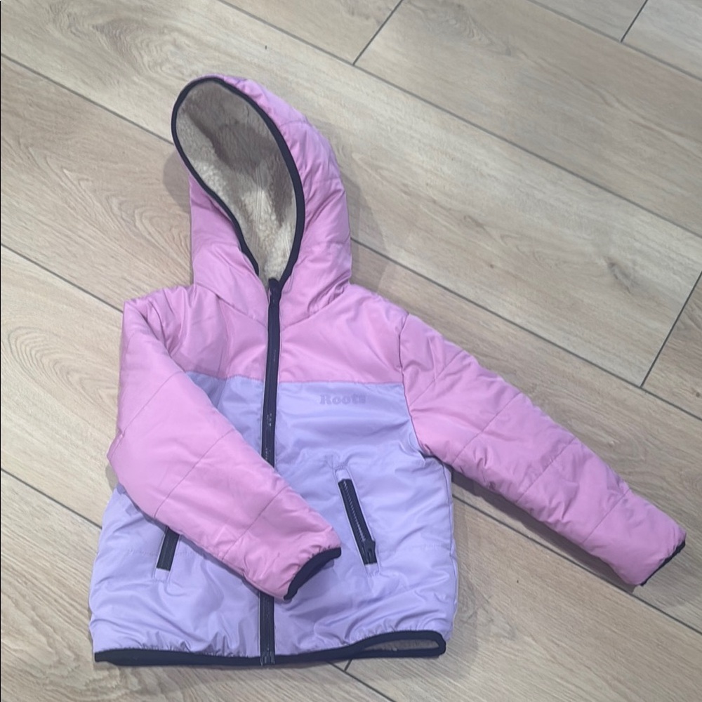 Roots reversible shearling jacket